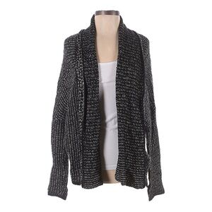 Velvet by Graham & Spencer Wool Cashmere Oversized Open Cardigan Sweater Black S